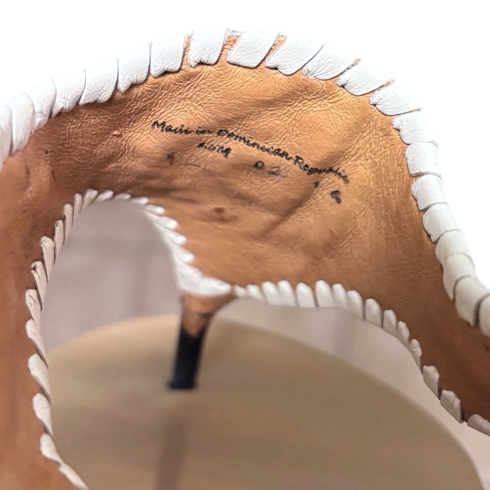 Jack Rogers Blair Navy & White Whipstitch Leather Thong Sandals - Size 8.5 - Picture 3 of 4